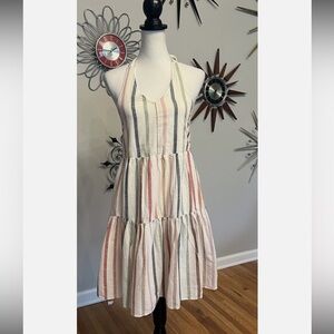 American Eagle Outfitters Multicolor Striped Backless Dress size Large